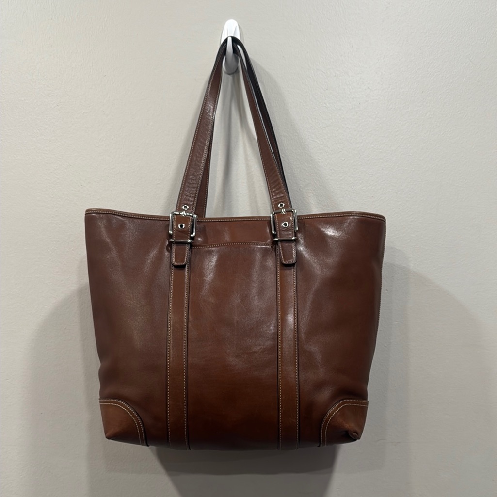 Vintage Coach 6491 Hamptons Lather Pourse Shoulder Bag Tote Carryall Brown